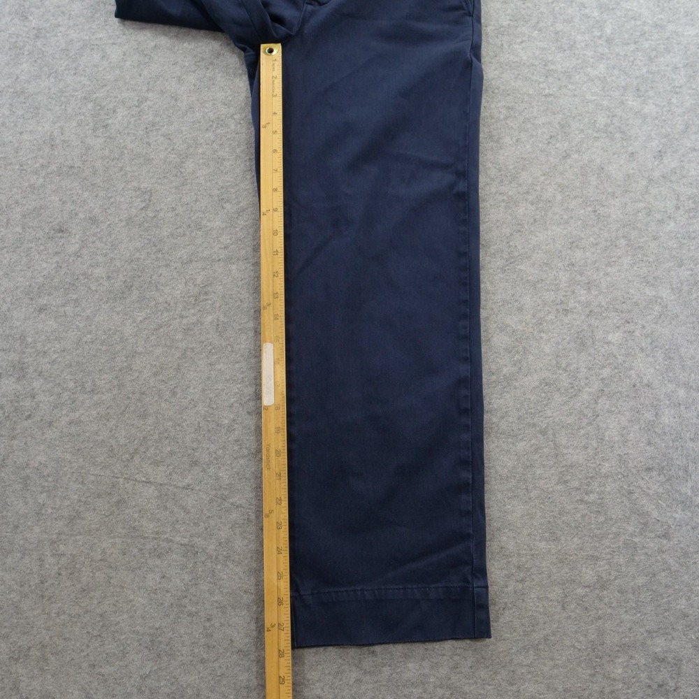 Faherty Pants Womens 8 Navy Blue Organic Cotton Stretch Wide Leg Chino High Rise - Picture 10 of 11